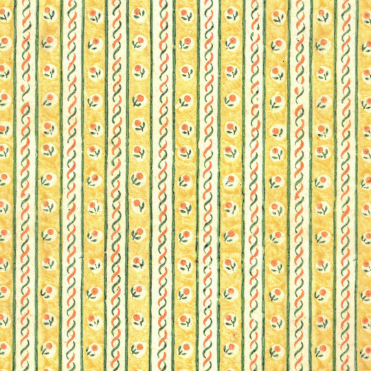 Yellow Geometric Floral Stripe Italian Paper ~ Tassotti